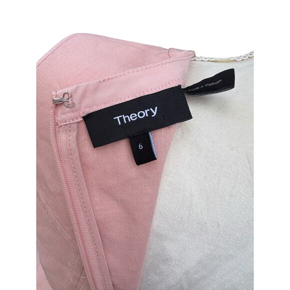 Theory Modern Tea Organic Linen Crunch Wash Dress Pink Ballet - 6 - Picture 7 of 8
